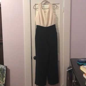 Cream and black jumpsuit